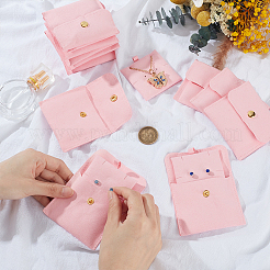 Конверты для украшений из микрофибры подарочные пакеты с кнопкой&nbsp;ABAG-WH0032-104B