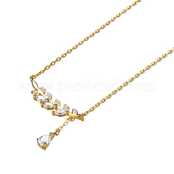 925 ожерелье с подвеской из листового серебра с фианитом TS-N272-G