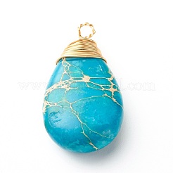 Кулоны из крашеного натурального регалита / императорской яшмы / морской яшмы&nbsp;PALLOY-JF00881