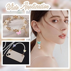 100шт 5 цвета двухцветные прозрачные окрашенные распылением стеклянные бусины&nbsp;GLAA-YW0005-20