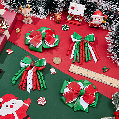 2 пара 2 стильных рождественских заколок для волос в виде аллигатора из полиэстера и сплава&nbsp;PHAR-WR0001-06