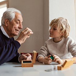 Квадратные ящики для хранения монет из бука&nbsp;CON-WH0099-61A