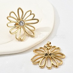 Серьги-гвоздики из нержавеющей стали 304 с кристаллами и стразами EJEW-G423-01G