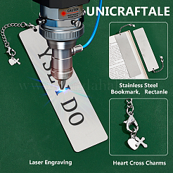 4 шт. прямоугольные пустые закладки из нержавеющей стали 201 AJEW-UN00004