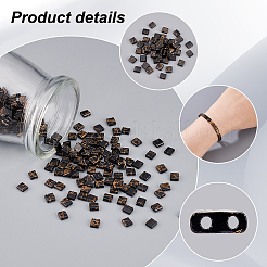 240шт стеклянные бусины с 2 отверстиями SEED-PH0001-75