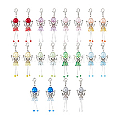 20 шт. 10-цветный ангел из АБС-пластика с жемчугом&nbsp;HJEW-PH02228