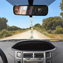 Украшение кулона от сглаза из смолы и ракушек HJEW-DR00026