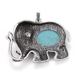 Синтетический бирюзовые большие кулоны&nbsp;PALLOY-I214-01AS