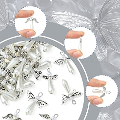 50 шт. 3 подвески в виде ангела из пластика с имитацией жемчуга PALLOY-FS00026