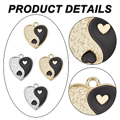 60шт 2 цвета сплава эмалевые подвески ENAM-NB0002-15