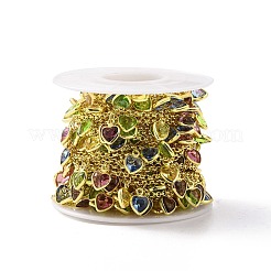 Разноцветные стеклянные подвески в виде сердечек CHC-F844-08G