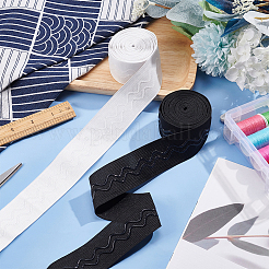 6 ярд 2-цветной плоской нескользящей полиэстеровой резинки OCOR-BC0005-75