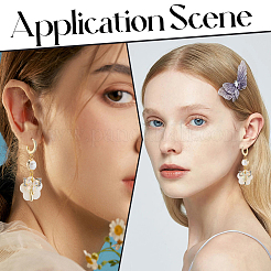 12 шт. латунная фурнитура для сережек-колец с микропаве из прозрачного кубического циркония EJEW-BBC0001-25G