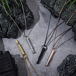 4 шт. 4 цвета из нержавеющей стали свисток для снятия беспокойства дыхания кулон для медитации ожерелья для женщин и мужчин NJEW-UN0001-71