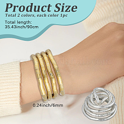 2 шт. 2 цвета цинковый сплав круглые ожерелья-змейки для женщин&nbsp;NJEW-SC0001-64