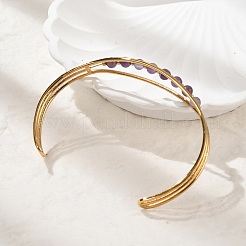 Браслеты-манжеты из нержавеющей стали 304 для женщин BJEW-Z087-08G