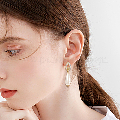 10 шт. 5 стильные латунные серьги-кольца с микропаве из кубического циркония&nbsp;EJEW-TA0001-24