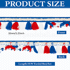 Лента из полиэстера с кисточками длиной 10 м в этническом стиле OCOR-WH0078-274A
