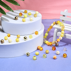 Наборы для изготовления браслетов желтой серии своими руками&nbsp;DIY-CJ0001-82