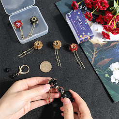 6 шт. 3-х цветные бусины из полимерной глины ручной работы со стразами CLAY-SC0001-92