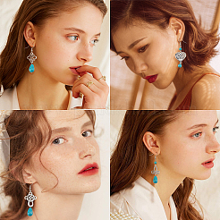 Наборы для самостоятельного изготовления подвесных сережек с узелками DIY-SC0018-11