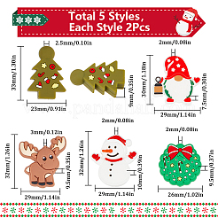 10 шт. 5 стиля рождественской тематики из пищевого экологически чистого силикона фокусные бусины SIL-SC0001-93