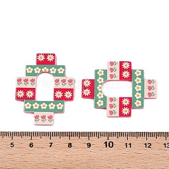 Акриловые подвески с цветочным принтом OACR-T028-14A