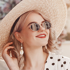 3 пара 3 стильных сережек-подвесок из натуральных ракушек EJEW-AN0001-70