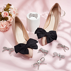 8 шт. 4 стиля съемных пряжек для обуви из сплава со стразами&nbsp;FIND-HY0003-90P