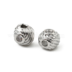 Латунные прозрачные бусины из кубического циркония&nbsp;KK-D106-09P