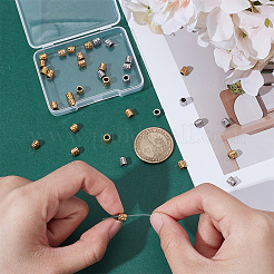 60 шт. 2-х цветные бусины из нержавеющей стали 304 STAS-UN0063-96