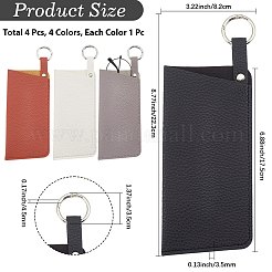 4 шт. 4-х цветный футляр для очков из искусственной кожи&nbsp;AJEW-CN0004-99B