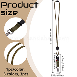 3 шт. двухцветные полиэстеровые ремешки для крепления визитных карточек на шею&nbsp;AJEW-NB0008-20