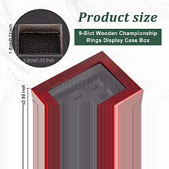 Коробка-витрина с деревянными чемпионскими кольцами на 9 слот CON-WH0086-075