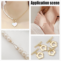 8 шт. 2-х цветные латунные застежки-крючки KK-PH0010-32