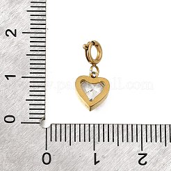 Подвеска в форме сердца из нержавеющей стали 304 со стразами STAS-H202-39G