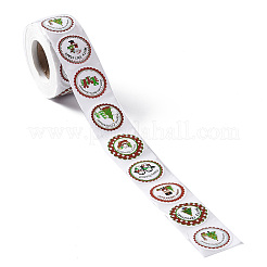 8 шаблон рождественские круглые самоклеящиеся бумажные наклейки в горошек рулон DIY-A042-01B