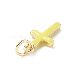 Настоящие 18-каратные позолоченные экологически чистые подвески из латуни с эмалью&nbsp;KK-F845-40G-06