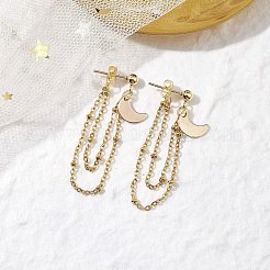 Золотые серьги-гвоздики из нержавеющей стали 304 EJEW-JE05733-02