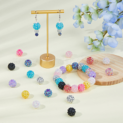 72шт 12 цвета смоляные бусины со стразами RESI-DC0001-37