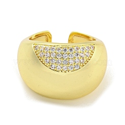 Латунные кольца из манжеты с прозрачным цирконием RJEW-L113-005G