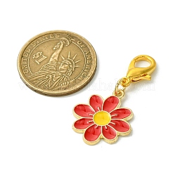 10 шт. 5 стиля цветочные эмалевые подвесные украшения из сплава HJEW-JM02749