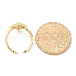 Кольца-манжеты для пальцев с микропаве из прозрачных кубических цирконий из латуни для женщин RJEW-U033-05G