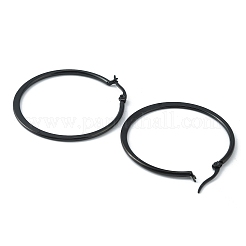 Большие плоские серьги-кольца из нержавеющей стали 304 для женщин&nbsp;EJEW-TAC0017-03EB