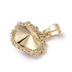 Настоящие 18-каратные позолоченные подвески из латуни с микропаве из прозрачного кубического циркония&nbsp;KK-C015-05G-03