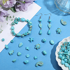 17 стиль окрашенных синтетических бирюзовых бусин G-SC0003-46