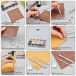 Железные заклепки с двойной крышкой и наборы инструментов для установки DIY-WH0167-65