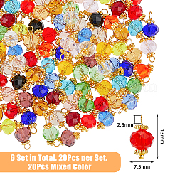 120шт 20 цветные стеклянные подвески&nbsp;FIND-DC0004-81