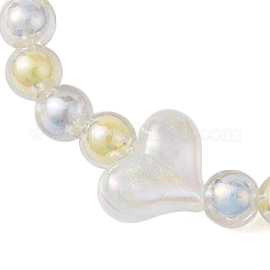 Эластичные браслеты круглой формы из акрилового бисера цвета ab&nbsp;BJEW-JB10535