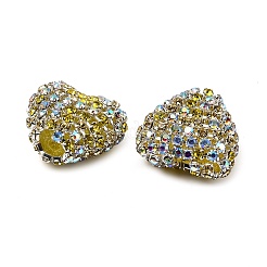 Сверкающие акриловые бусины в форме сердца с украшением из страз OACR-NH0001-02A-05